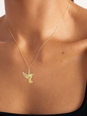 New! Hummingbird Gold Necklace (1070)